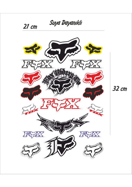 Fox Motosiklet Sticker Seti