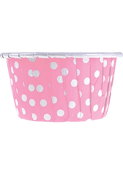 Muffin-Kek Kapsülü Pembe Puantiyeli 50li