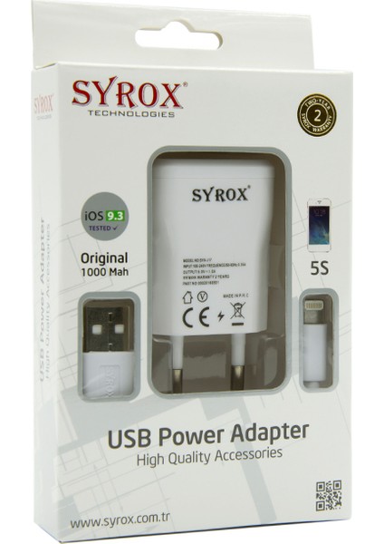 iPhone Uyumlu 5 / 5S Şarj Cihazı Syx-J17
