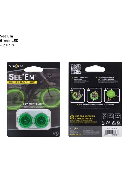 See'Em LED Jant Işığı 2li Paket-Yeşil