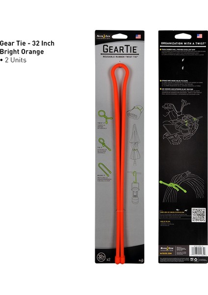 Gear Tie 81.2 cm 2li Paket-Turuncu