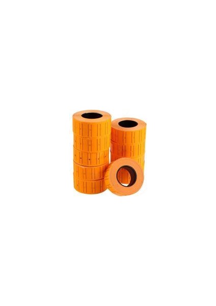12x21 mm Çizgili Flo Turuncu Etiket 600 Adet