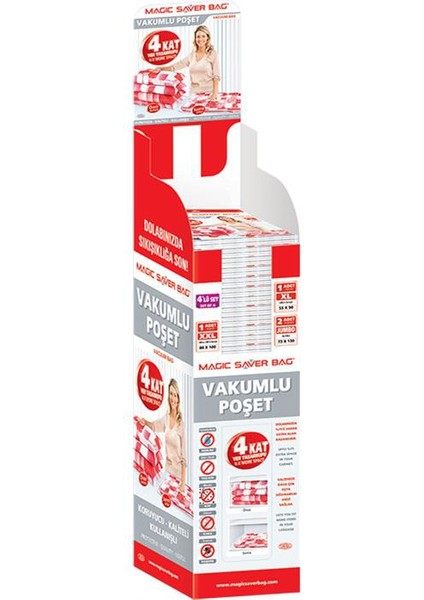 Macıg Sılver Vakumlu Hurç 4 Lu (Xl/Xxl/2 Jumbo)