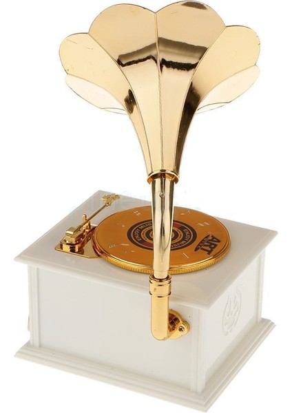 Gramofon Müzik Kutusu Beyaz
