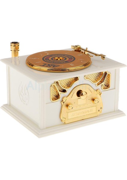 Gramofon Müzik Kutusu Beyaz