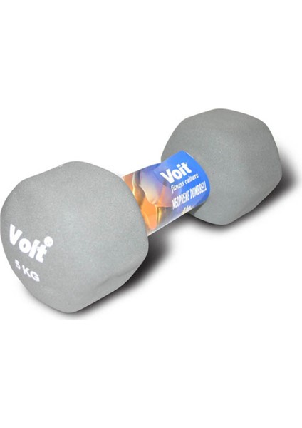 Vdb-04 Altıgen Neopren Dumbbell 5 Kg Gri