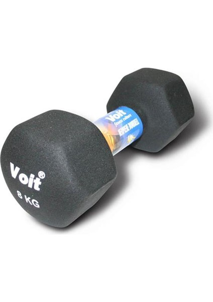 Vdb-04 Altıgen Neopren Dumbbell 8 Kg Siyah
