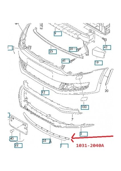 VOLKSWAGEN POLO- 6- 09/14 ÖN TAMPON ALTI KARLIK BAĞLANTI ÇITASI