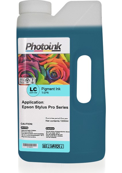 Photo Ink  Stylus Pro İçin 1000 Ml Açık Mavi Light Cyan Pigment Plotter Mürekkep (T-Epr)