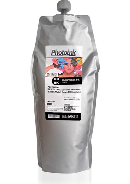 Dx5 / Dx7 İçin 1000 Ml Hd Siyah Hd Black Geniş Format Süblimasyon Mürekkep (T-Sd7)