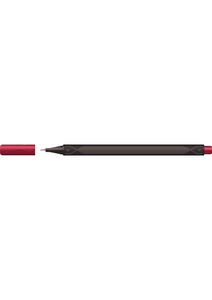 Fineliner Kalem 0,4 Mm - Karton Kutu - Üçgen-Bordo