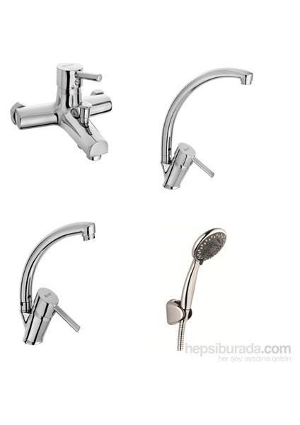 Delta Evye + Lavabo + Banyo Bataryası + Duş Takımı