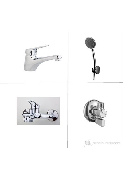 Banyo + Lavabo Bataryası 2 Adet Ara Musluk + Duş Takımı