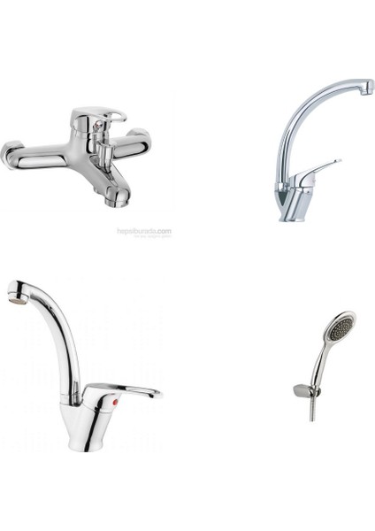 Lavabo + Evye + Banyo Bataryası + Mafsallı Duş Takımı