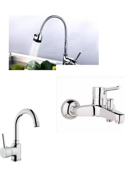 Delta Spiralli Evye + Lavabo Ve Banyo Bataryası