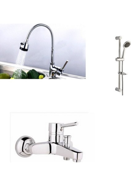 Delta Spiralli Evye + Banyo Bataryası Ve Sürgülü Duş Takımı