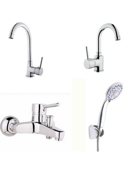 Delta Evye + Lavabo + Banyo Bataryası Ve Duş Takımı