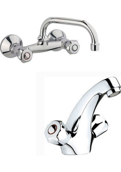 Klasik Çevirmeli Mutfak Ve Kartal Lavabo Bataryası