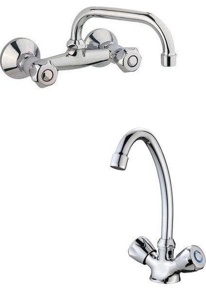 Klasik Çevirmeli Evye Ve Lavabo Bataryası