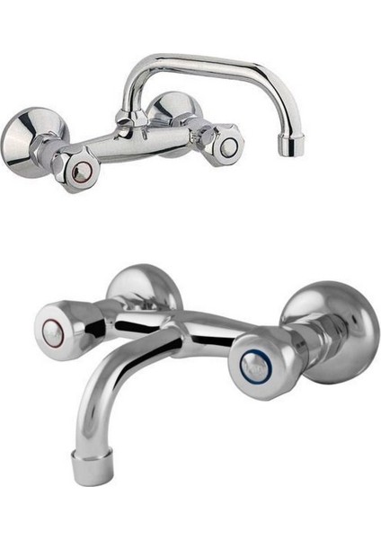 Klasik Çevirmeli Mutfak Ve Sabit Lavabo Bataryası