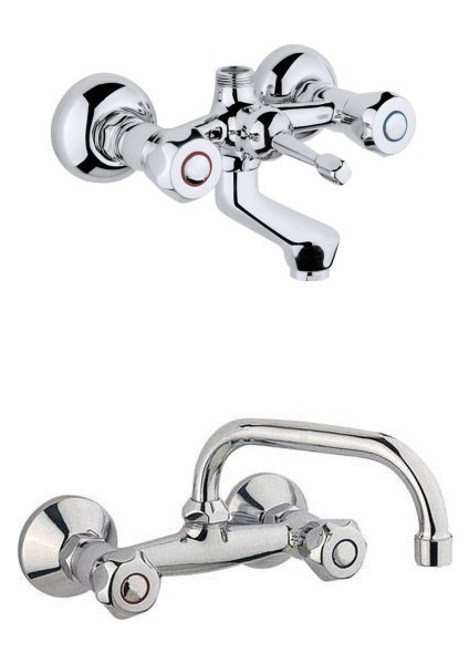 Klasik Çevirmeli Banyo Ve Lavabo Bataryası