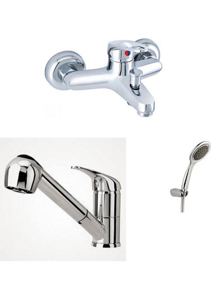 Mix Spiralli Mutfak Ve Banyo Bataryası + Duş Takımı