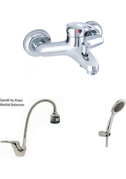 Mix Spiralli Evye Ve Banyo Bataryası + Duş Takımı