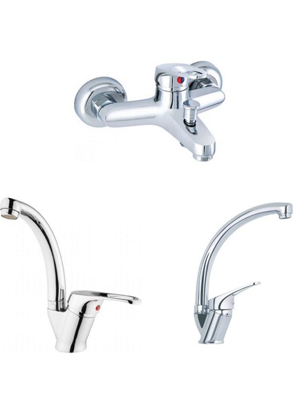 Mix Kuğu Evye + Lavabo Ve Banyo Bataryası