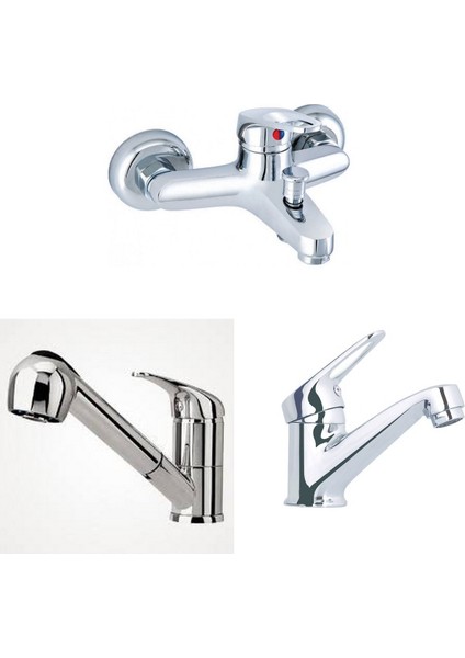 Mix Spiralli Mutfak + Sabit Lavabo Ve Banyo Bataryası
