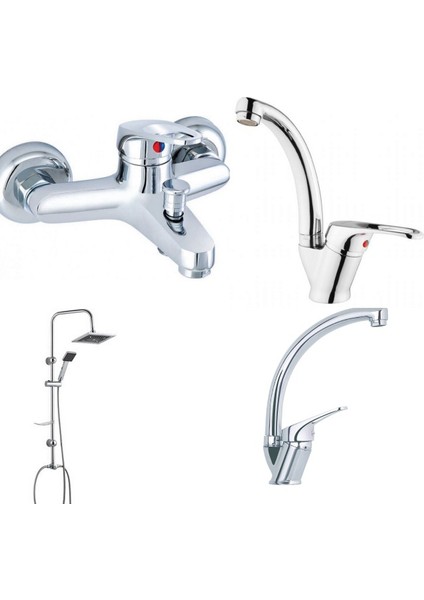Mix Banyo + Kuğu Lavabo + Evye Bataryası Ve Robot Duş Takımı