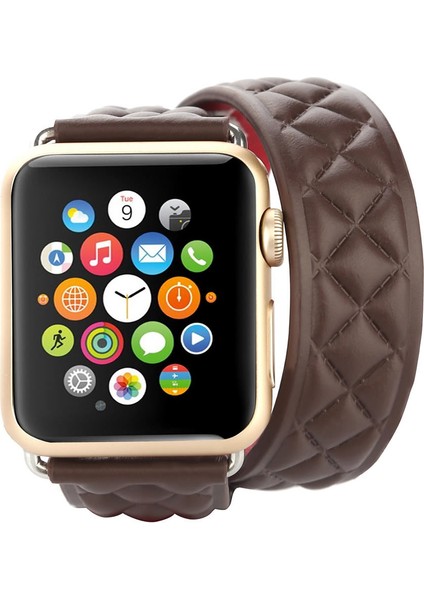 Apple Watch Uyumlu 42Mm Çift Tur Deri Kayış