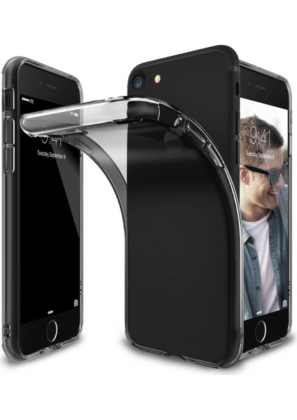 Air iPhone 7/8 Kılıf Smoke Black - Ultra Hafif Esnek İnce Renkli Transparan