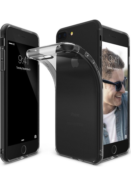 Air iPhone 7/8 Plus Kılıf Smoke Black - Ultra Hafif Esnek İnce Renkli Transparan