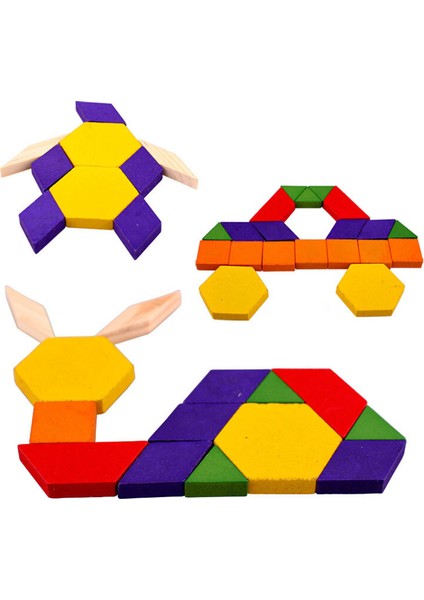 Tangram Zeka Geliştirici Ahşap Bloklar (125 Adet)