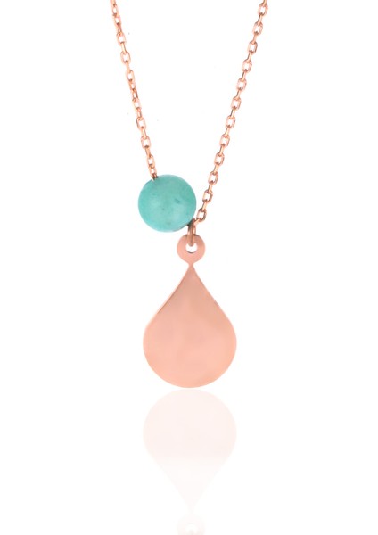 Silver Aquamarine Taşlı Balon Kolye