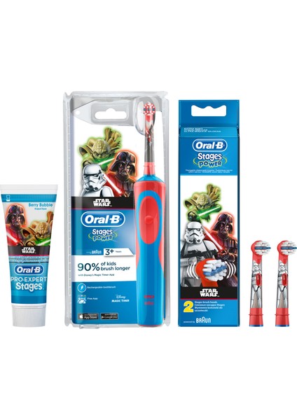 Oral- B Çocuklar için Star Wars Ağız Bakım Paketi ( Şarj Edilebilir Diş Fırçası + 2 Yedek Başlık + Diş Macunu)