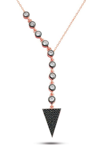 Ok Elmas Rose Gümüş Kolye (Gk00368)