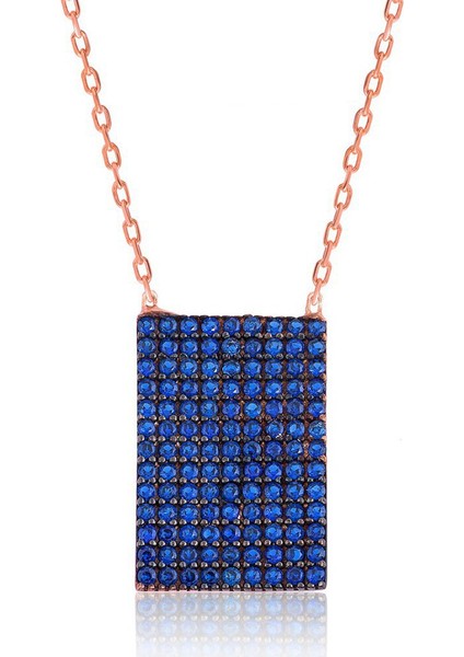 Saks Mavisi Gümüş Kolye (Gk00471)