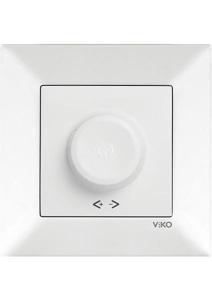 Viko Meridian Beyaz Rotatif Dimmer Anahtar Çerçeveli (600W)