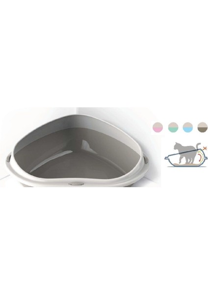 Shuttle Açık Köşe Kedi Tuvaleti 58 X 48 X 20,5(h) cm