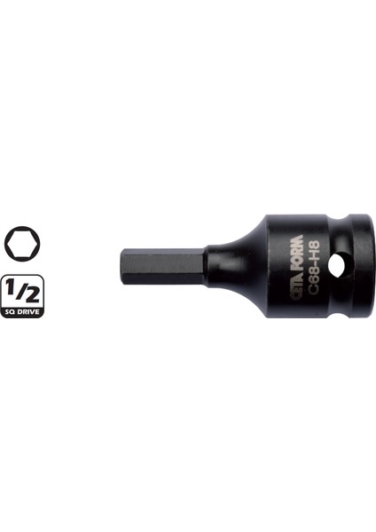 C68-H08 8Mm 1/2” Allen Uçlu Havalı Lokma Bits