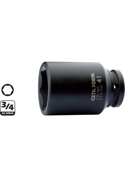 C74-H22 22Mm 3/4” 6 Köşe Derin Havalı Lokma Anahtar