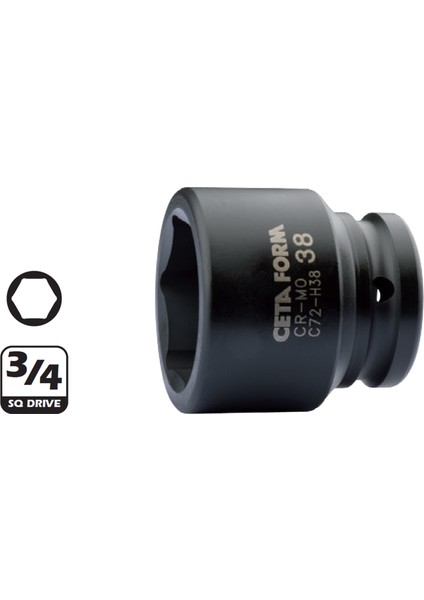C72-H60 60Mm 3/4” 6 Köşe Havalı Lokma Anahtar