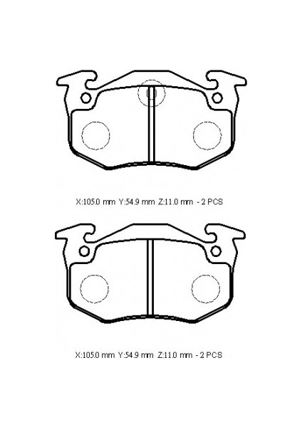 PEUGEOT 106- 91/96 ARKA FREN BALATASI (DİSK) (105X54,9X11) (BRAMAX)