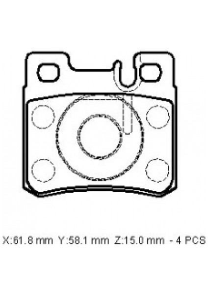 MERCEDES E CLASS- W124- 93/95 ARKA FREN BALATASI (DİSK) (61,8X58,1X13,5)(BRAMAX)