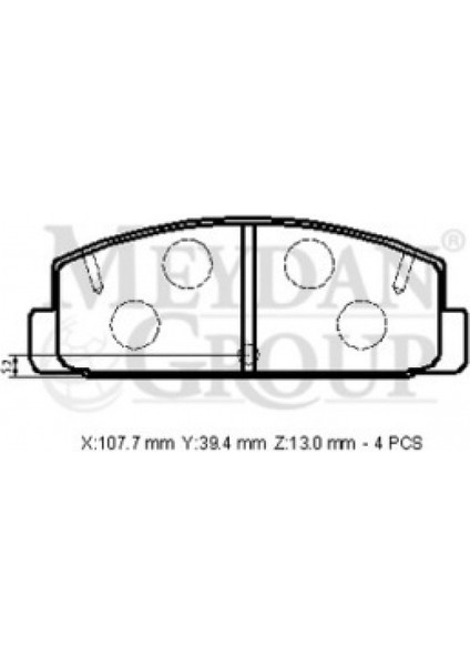 MAZDA 6- SD- 03/06 ARKA FREN BALATASI (DİSK) (120HP/136HP) (107,7X39,4X13) (DAIWA)
