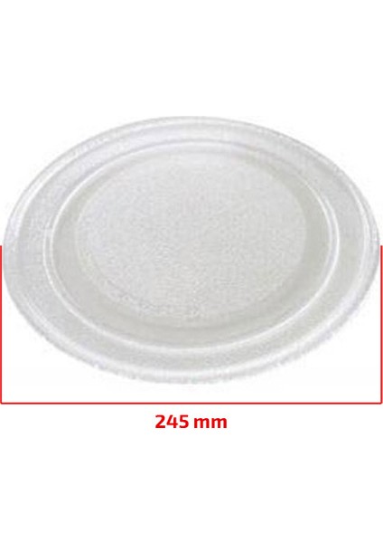 Mikrodalga Fırın Universal Cam Tepsi - 245mm Düz (Deliksiz)