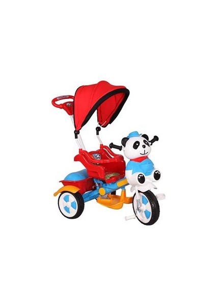 Little Panda Üçteker Mavi-Kırmızı 1-4 Yaş Arası Ayarlanabilir Tente ve Koruma Barı