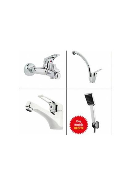 Mix Banyo+Evye+Lavabo Bataryası Ve Hediye Duş Takımı