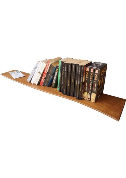 Doğal Kütük Kenarlı Duvar Rafı - 80 cm